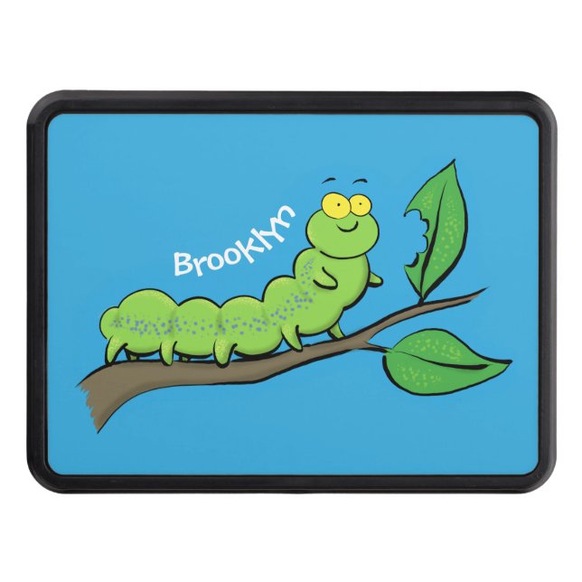 Cubierta Para Remolque Feliz ilustracion personalizado de oruga verde (Anverso)