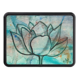 Cubierta Para Remolque Flor azul azul verde azulado Elegante Artsy Lotus