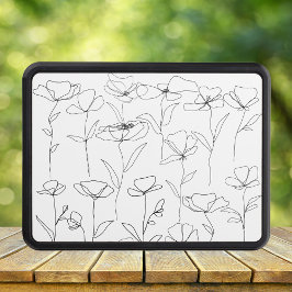 Cubierta Para Remolque Flor silvestre de adormidera blanca y negra con sa