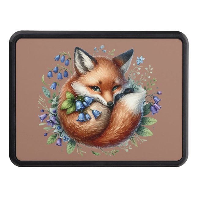 Cubierta Para Remolque Floral Fox Botanical Woodland Art (Anverso)