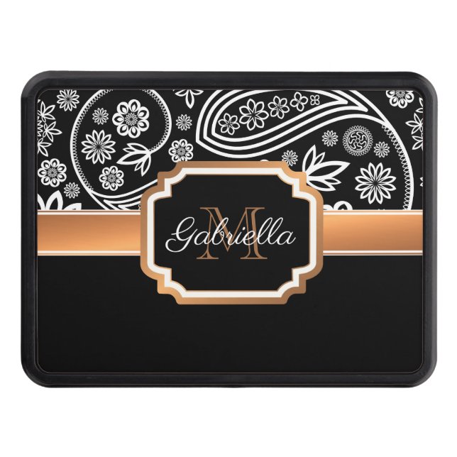 Cubierta Para Remolque Floral negra y dorada (Anverso)