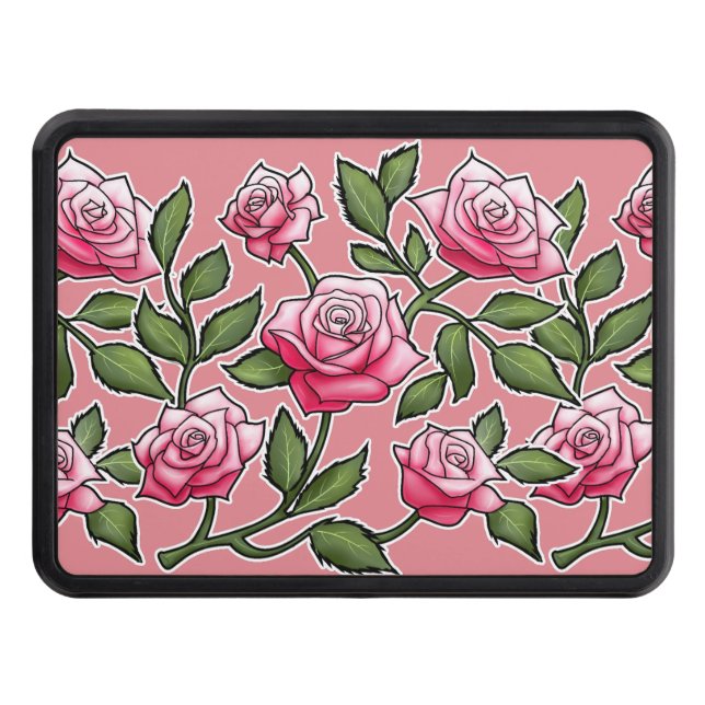 Cubierta Para Remolque Floral Rosa de hielo de fresa (Anverso)