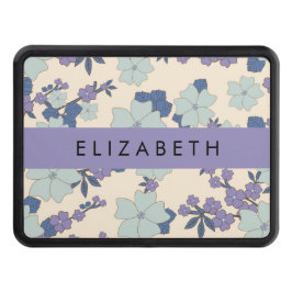 Cubierta Para Remolque Flores azules, flores moradas, flores, tu nombre