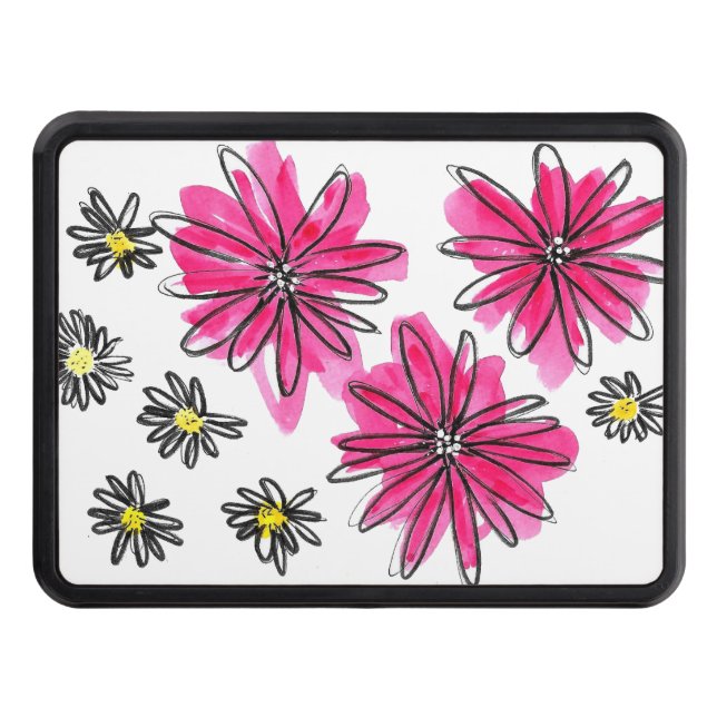 Cubierta Para Remolque Flores blancas y rosas singulares (Anverso)