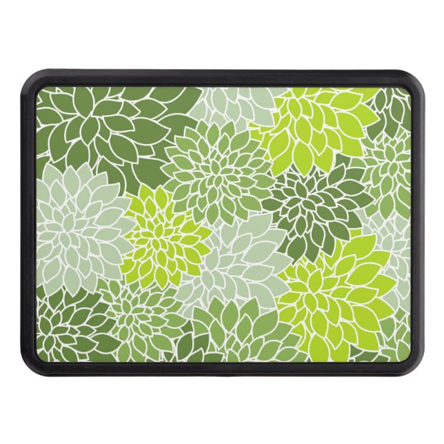 Cubierta Para Remolque Flores Dahlia, Patrón De Flores, Dahlia Verde (Anverso)