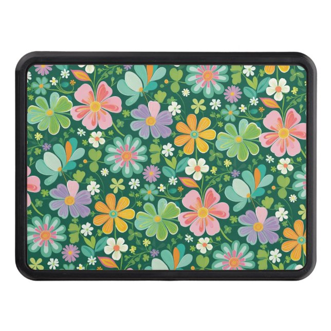 Cubierta Para Remolque Flores Silvestres Pastel En Naranja Púrpura Rosa Y (Anverso)