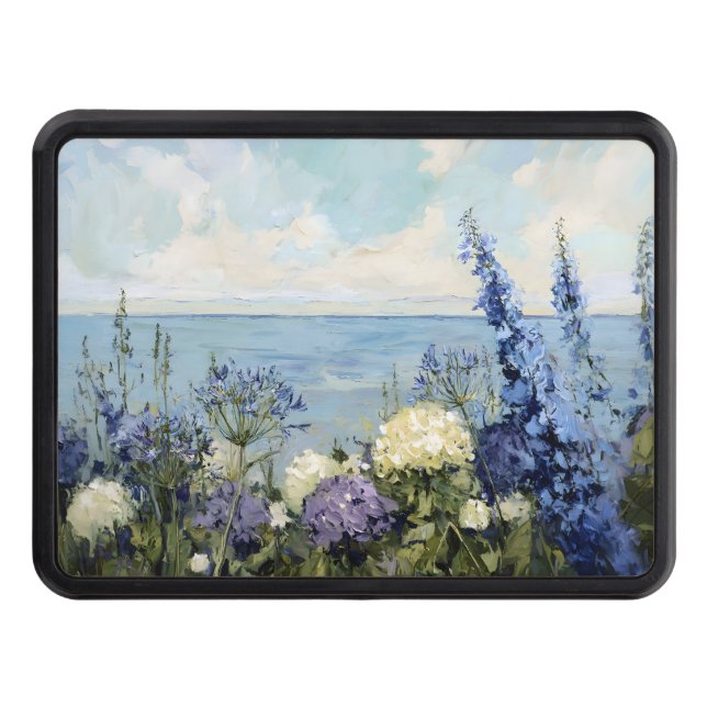 Cubierta Para Remolque Flores y pintura marina (Anverso)