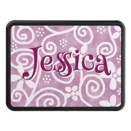 Cubierta Para Remolque Flowers Swirls Pink White Pattern Personalized