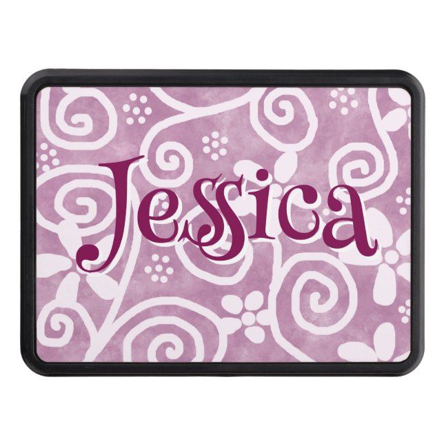 Cubierta Para Remolque Flowers Swirls Pink White Pattern Personalized (Anverso)