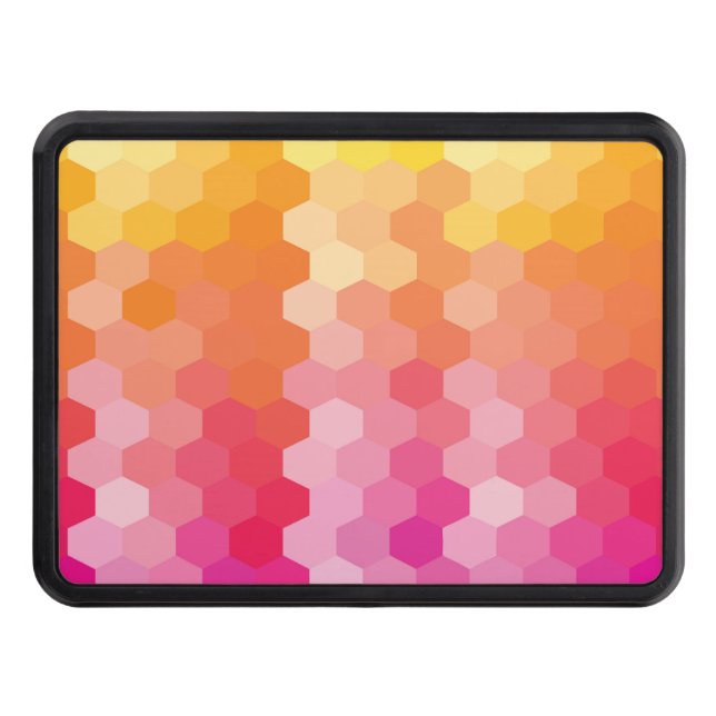 Cubierta Para Remolque Formas para hexágonos geométricos Amarillo rosa (Anverso)