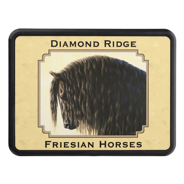 Cubierta Para Remolque Friesian Draft Horse Yellow (Anverso)