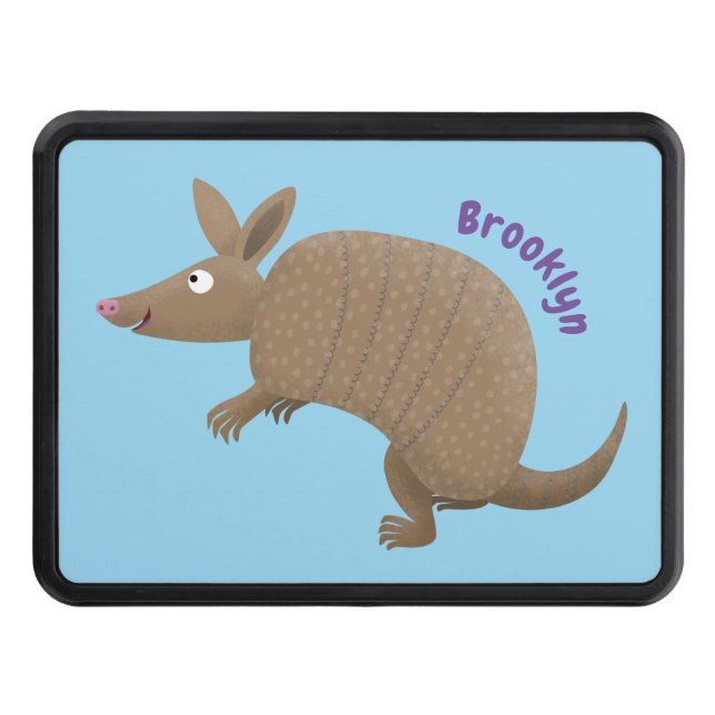 Cubierta Para Remolque Funny armadillo feliz personalizado ilustracion (Anverso)