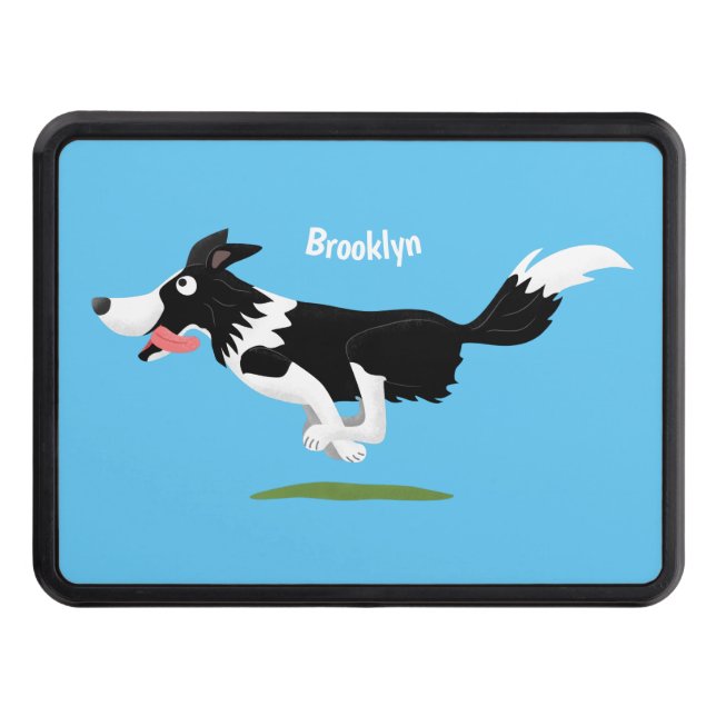 Cubierta Para Remolque Funny Border Collie perro corriendo personalizado (Anverso)