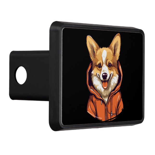Cubierta Para Remolque Funny Corgi Usando Hoodie (Derecha)