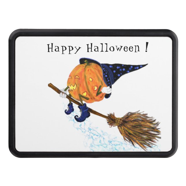 Cubierta Para Remolque Funny Funny Hitch Cover Halloween Witch Pumpkin Fl (Anverso)