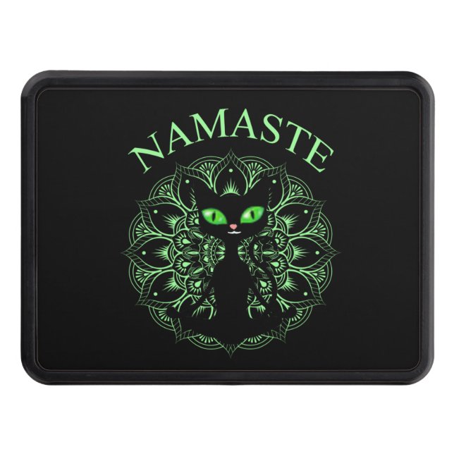 Cubierta Para Remolque Funny Namaste Cat Yoga Green Mandala (Anverso)