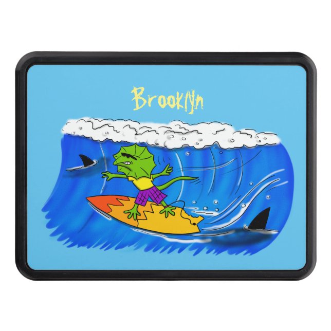 Cubierta Para Remolque Funny personalizado de surf con lagarto frito (Anverso)