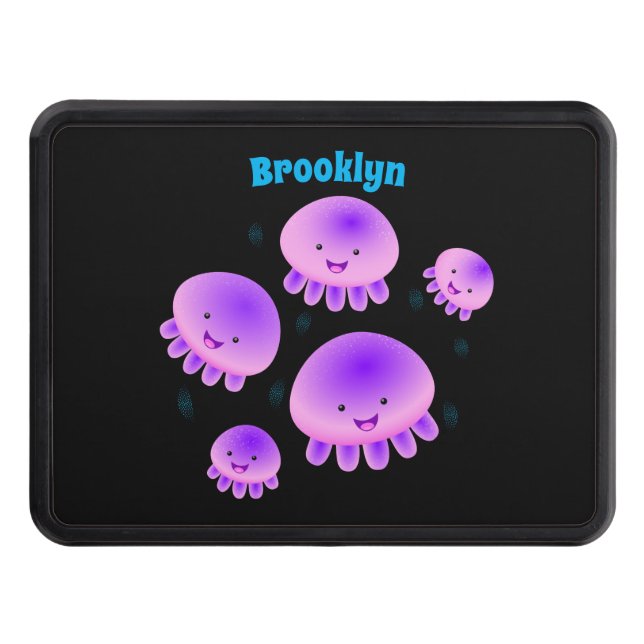 Cubierta Para Remolque Gallito rosa morado kawaii personalizado (Anverso)