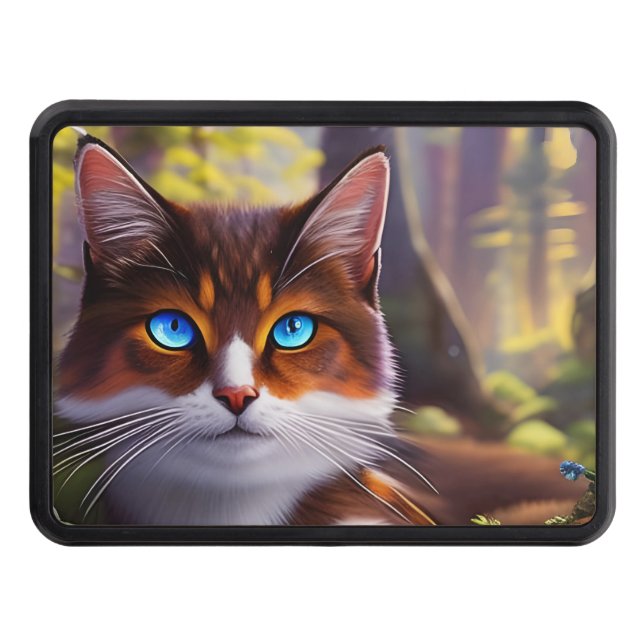 Cubierta Para Remolque Gato de ojos azules en los bosques (Anverso)