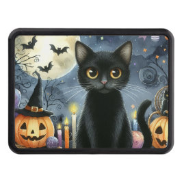 Cubierta Para Remolque Gato negro de Halloween de 2 pulgadas