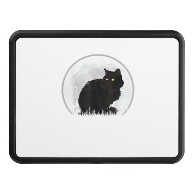 Cubierta Para Remolque Gato negro Halloween Moon Cat (Anverso)