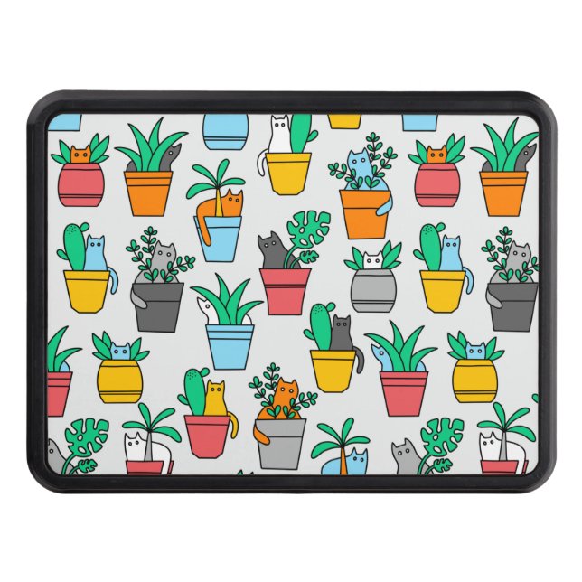 Cubierta Para Remolque Gatos en macetas de flores (Anverso)