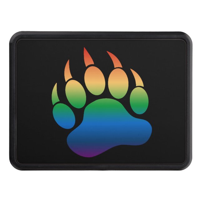 Cubierta Para Remolque Gay Bear Orgullo Gradiente Paw de oso Arcoiris (Anverso)