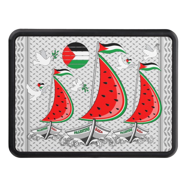 Cubierta Para Remolque Gaza: Barcos de la Flotilla de Sumuda por la Liber (Anverso)