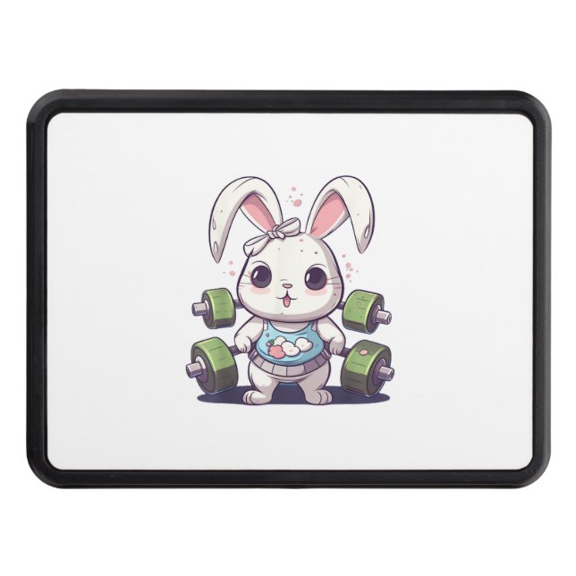 Cubierta Para Remolque Gracioso gimnasio Bunny Fitness Studio Rabbit Card (Anverso)