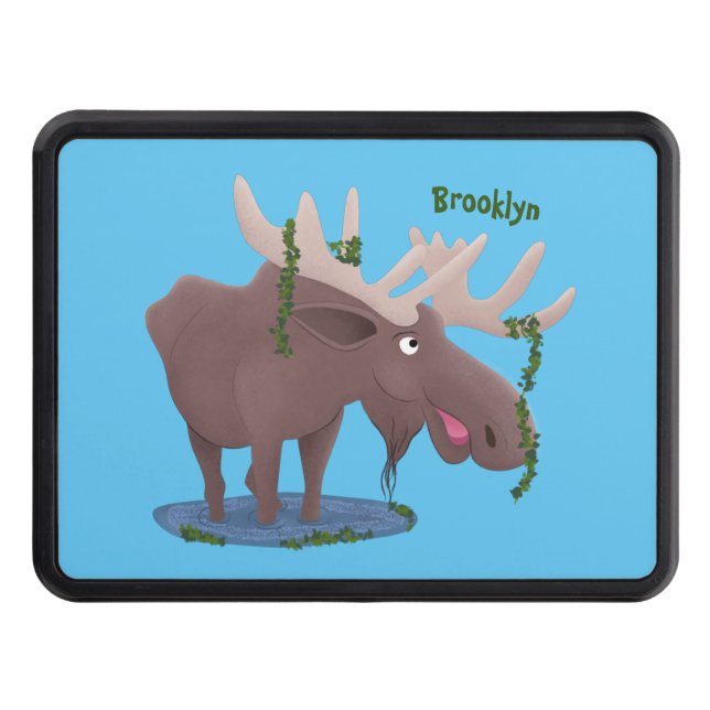 Cubierta Para Remolque Gracioso ilustracion personalizado de alce feliz (Anverso)