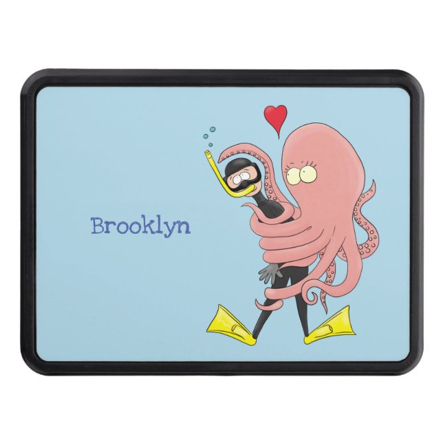 Cubierta Para Remolque Gracioso pulpo abrazos buceo humor personalizado (Anverso)