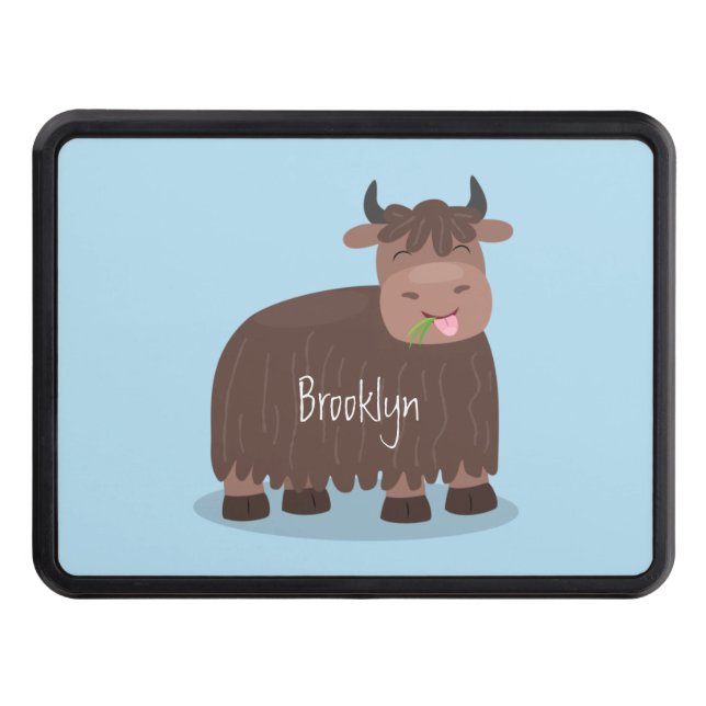 Cubierta Para Remolque Gracioso yak feliz comiendo hierba personalizado i (Anverso)