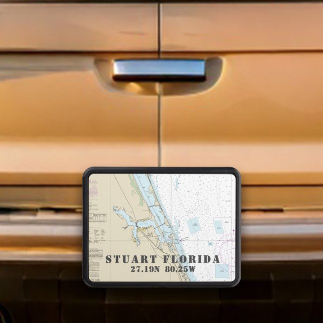 Cubierta Para Remolque Gráfico naumático del condado de Martin Florida ⚓ (Martin County Florida Nautical Chart ⚓ Tow Hitch Cover
)