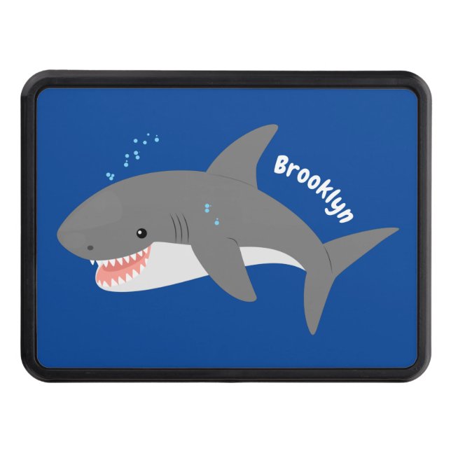 Cubierta Para Remolque Gran ilustracion personalizado feliz de tiburón bl (Anverso)