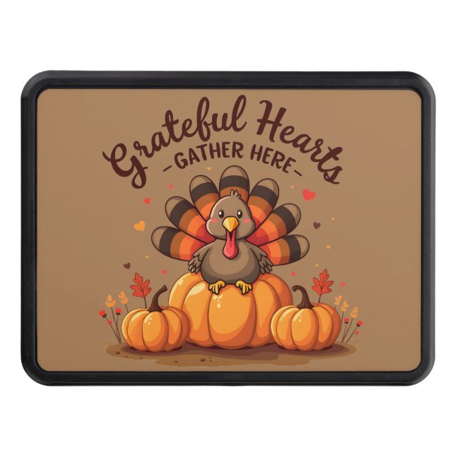 Cubierta Para Remolque Grateful Hearts Thanksgiving Turkey (Anverso)