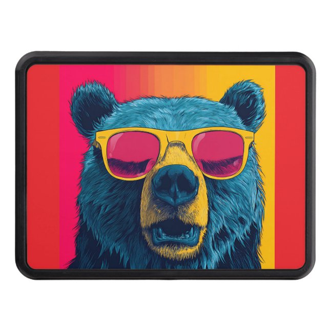 CUBIERTA PARA REMOLQUE GRIZZLY BEAR POP ART TRAILER HITCH COVER (Anverso)