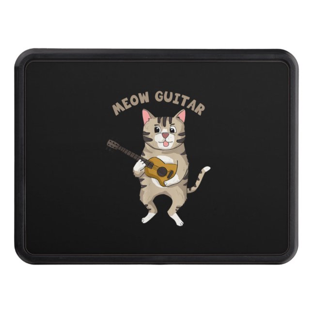 Cubierta Para Remolque Guitarista Meow Guitar Cute Gato Jugando Navidad D (Anverso)