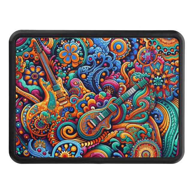 Cubierta Para Remolque Guitarras de mandala batik (Anverso)