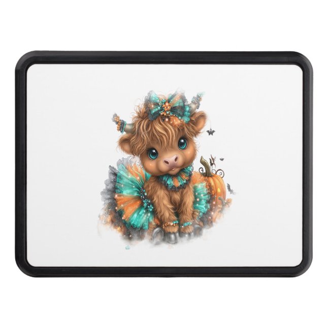 Cubierta Para Remolque Halloween de la granja Highland Cow (Anverso)