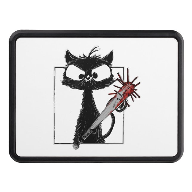Cubierta Para Remolque Halloween del Béisbol de Gato Negro (Anverso)