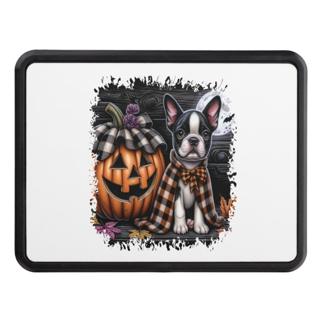 Cubierta Para Remolque Halloween del perro de Boston Terrier (Anverso)