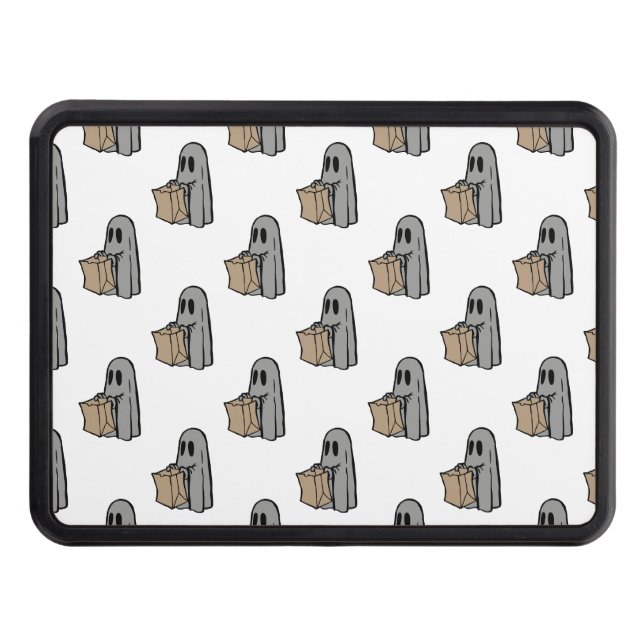 Cubierta Para Remolque Halloween, Gris Fantasma, Truco O Tratamiento, Boo (Anverso)