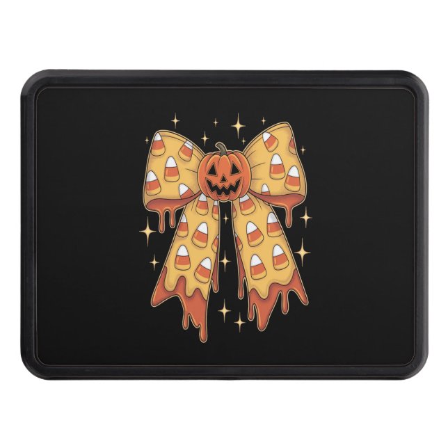 Cubierta Para Remolque Halloween Pumpkin Bow Candy Corn (Anverso)