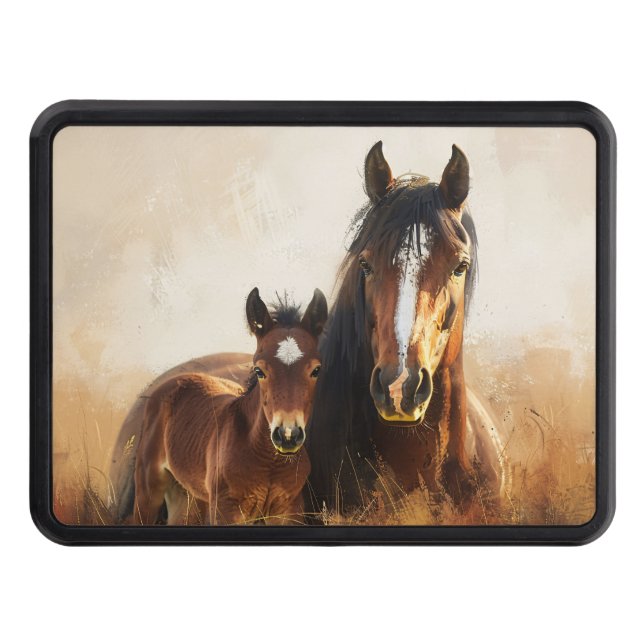 Cubierta Para Remolque Hermosa pintura de yegua y hueso (Anverso)