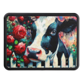 Cubierta Para Remolque Holstein Cow Picket Fence Red Roses Black Red