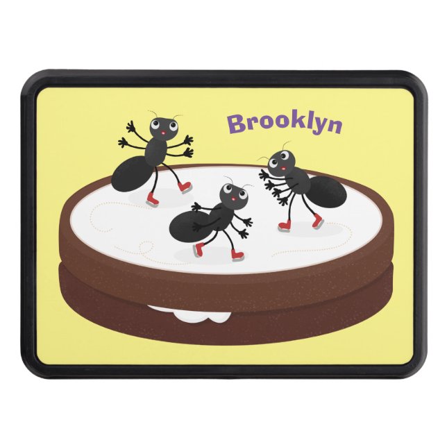 Cubierta Para Remolque Hormigas felices patinando hielo en personalizado  (Anverso)