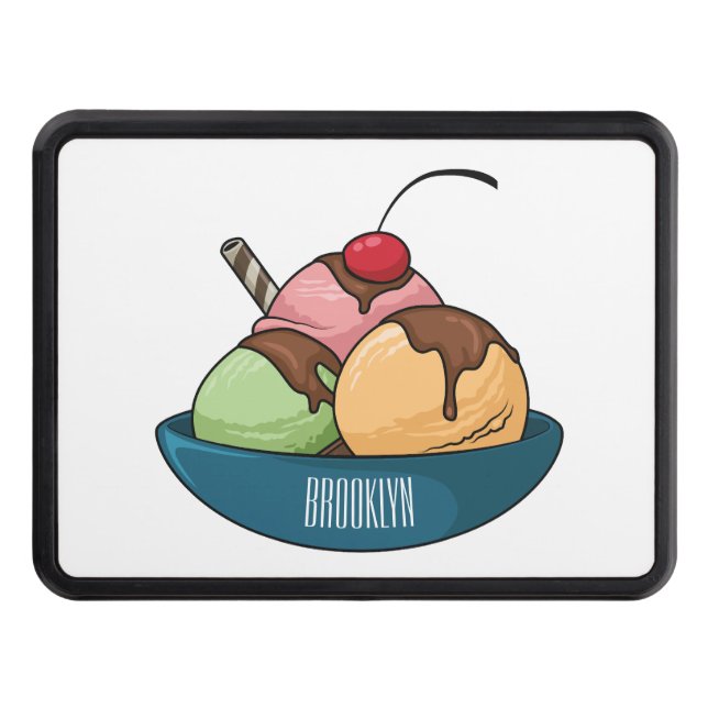 Cubierta Para Remolque Ilustracion de helado personalizado (Anverso)