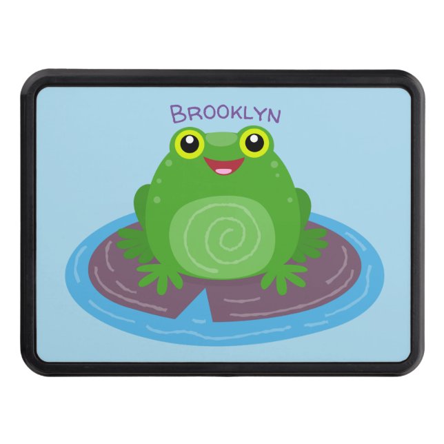 Cubierta Para Remolque Ilustracion de personalizado de rana verde alegre (Anverso)