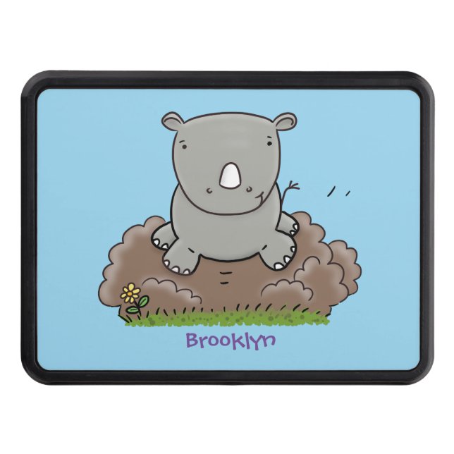 Cubierta Para Remolque Ilustracion de personalizado de rinocerontes (Anverso)