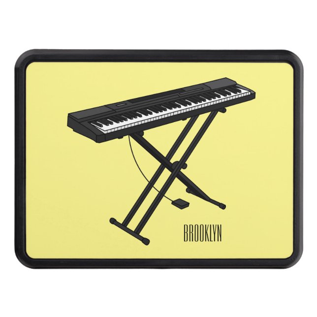 Cubierta Para Remolque Ilustracion de piano personalizado de teclado (Anverso)